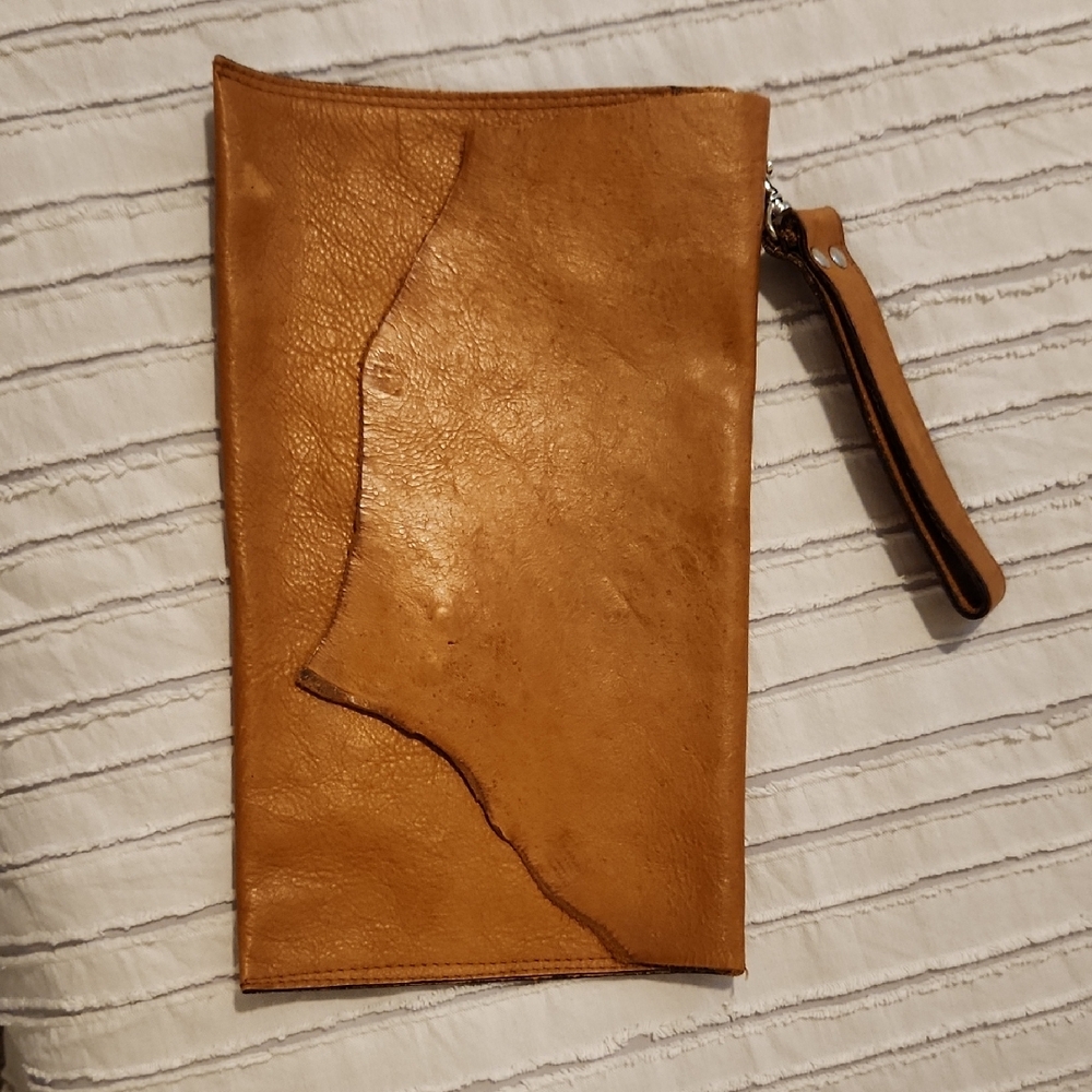 Tan Leather Clutch